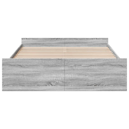 Bedframe met lades bewerkt hout grijs sonoma eiken 160x200 cm