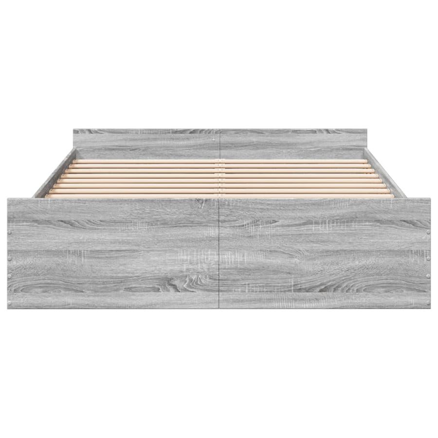 Bedframe met lades bewerkt hout grijs sonoma eiken 160x200 cm