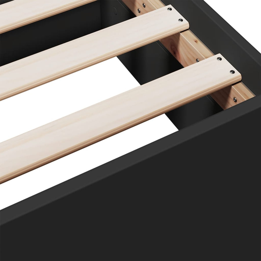 Bedframe met lades bewerkt hout zwart 150x200 cm