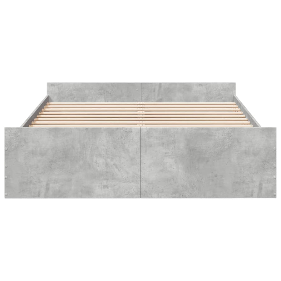 Bedframe met lades bewerkt hout betongrijs 150x200 cm
