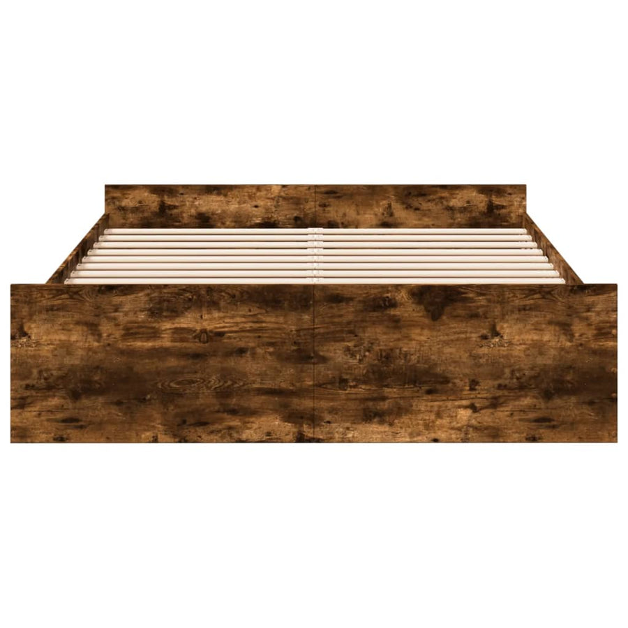 Bedframe met lades bewerkt hout gerookt eikenkleurig 150x200 cm
