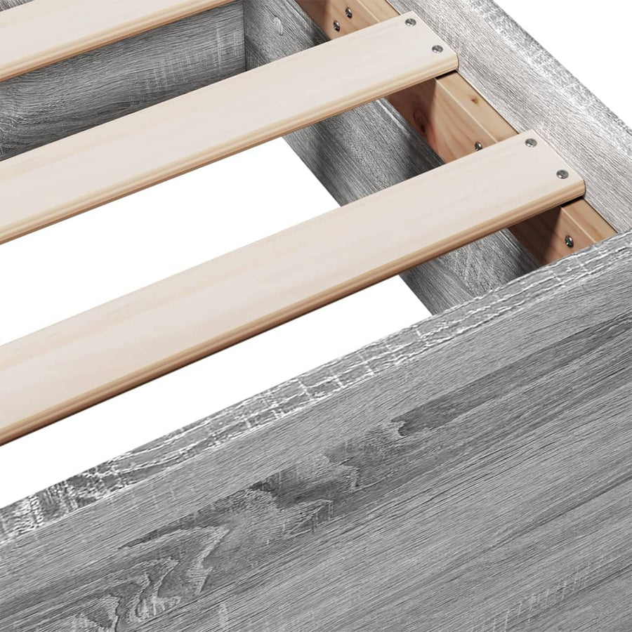 Bedframe met lades bewerkt hout grijs sonoma eiken 150x200 cm