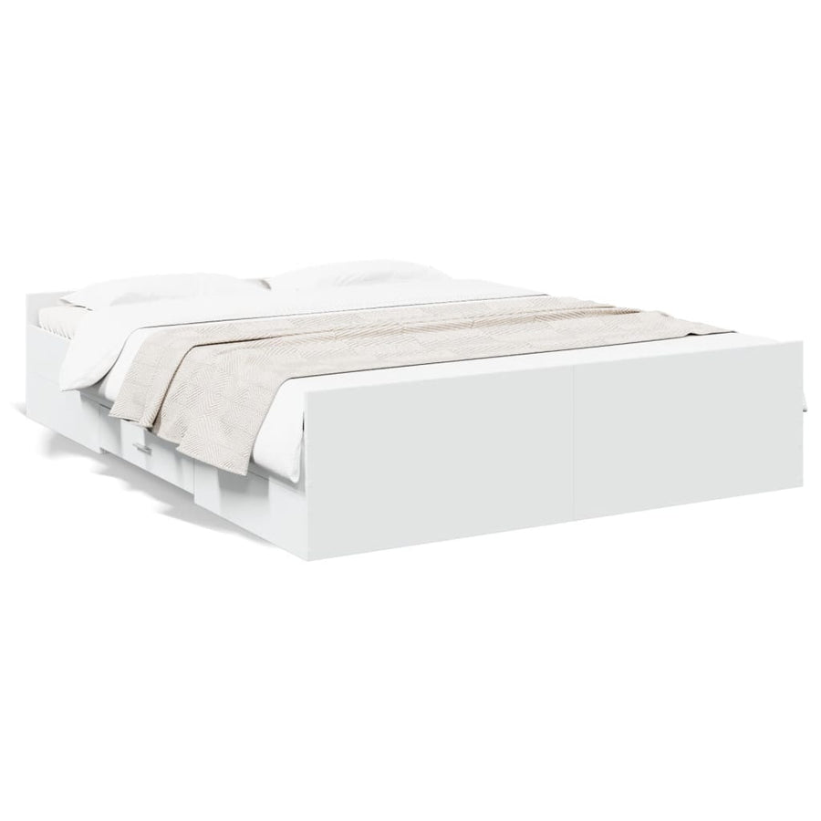 Bedframe Met Lades Bewerkt Hout 140 x 200 cm