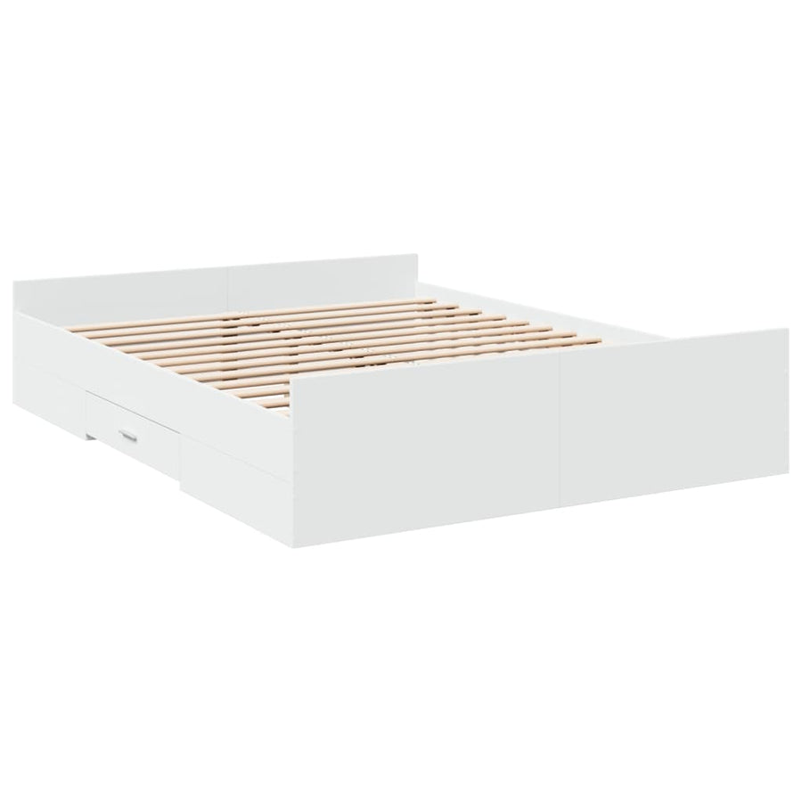 Bedframe Met Lades Bewerkt Hout 140 x 200 cm