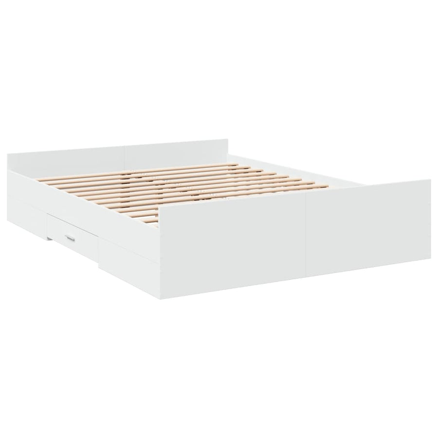 Bedframe Met Lades Bewerkt Hout 140 x 200 cm