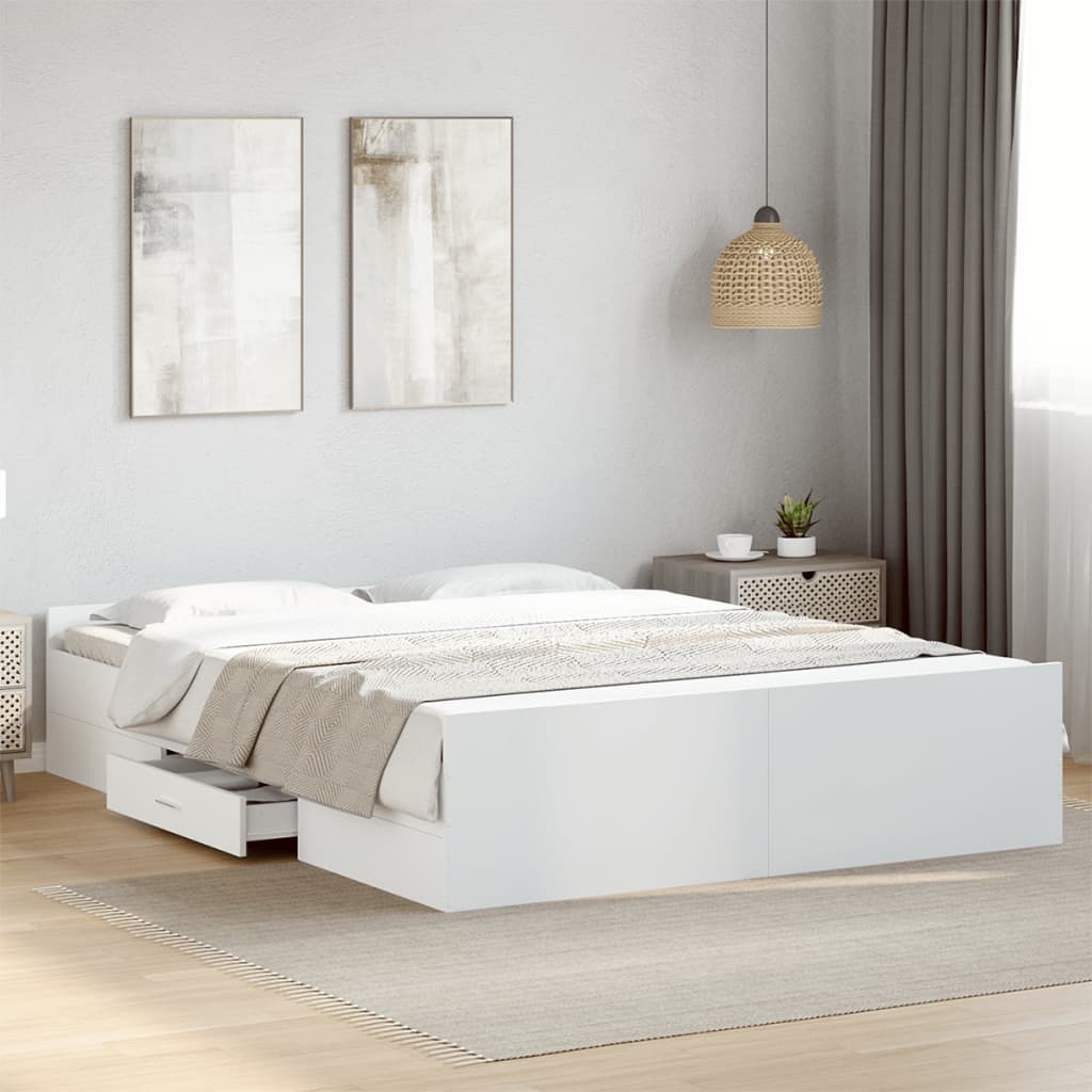 Bedframe Met Lades Bewerkt Hout 140 x 200 cm