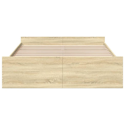 Bedframe Met Lades Bewerkt Hout Kleurig 140 x 200 cm