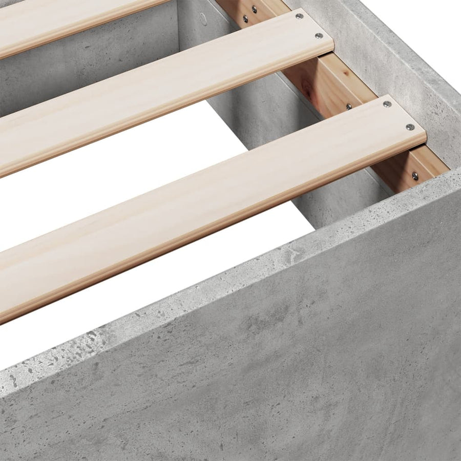 Bedframe met lades bewerkt hout betongrijs 140x200 cm