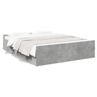 Bed frame with drawers engineered wood concrete grey 140x200 cm