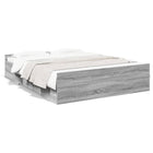 Bed frame with drawers engineered wood grey Sonoma oak 140x200 cm
