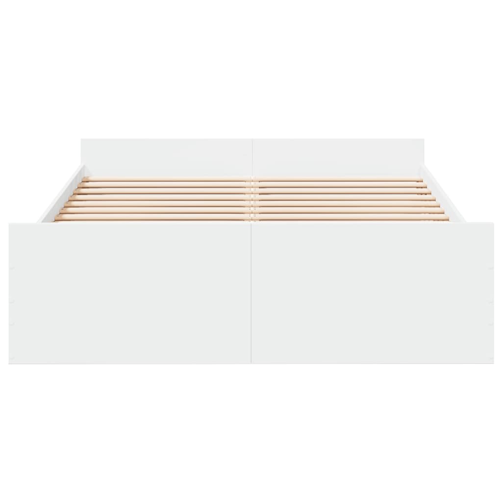 Bedframe met lades bewerkt hout wit 120x200 cm
