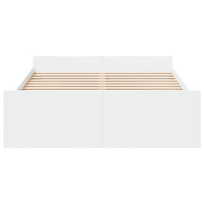Bedframe met lades bewerkt hout wit 120x200 cm