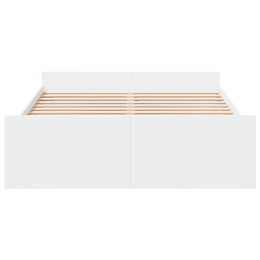 Bedframe met lades bewerkt hout wit 120x200 cm