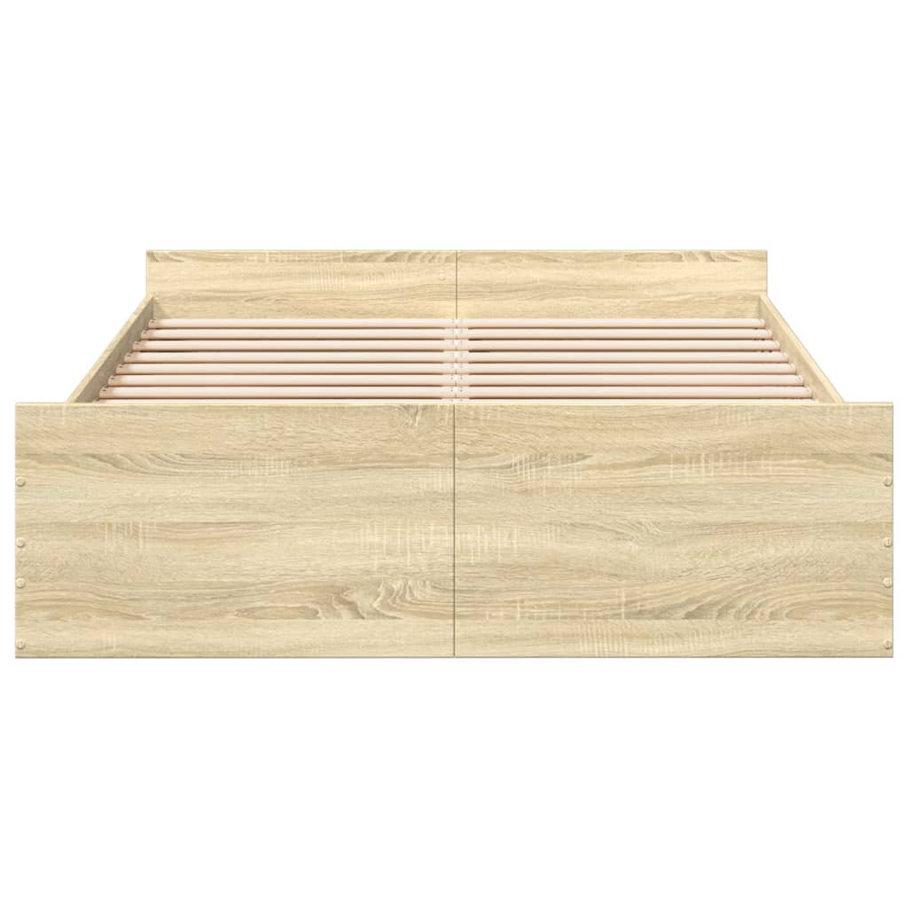 Bedframe met lades bewerkt hout sonoma eikenkleurig 120x200 cm