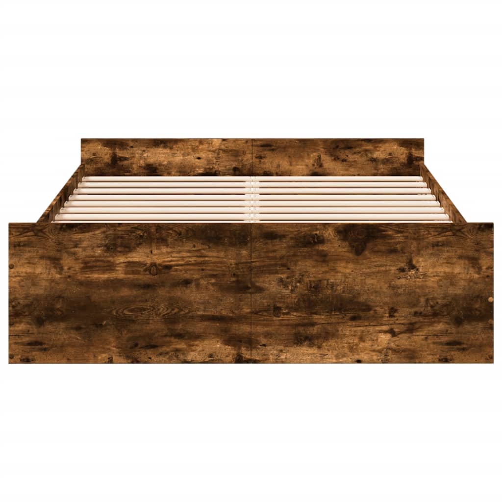 Bedframe met lades bewerkt hout gerookt eikenkleurig 140x190 cm