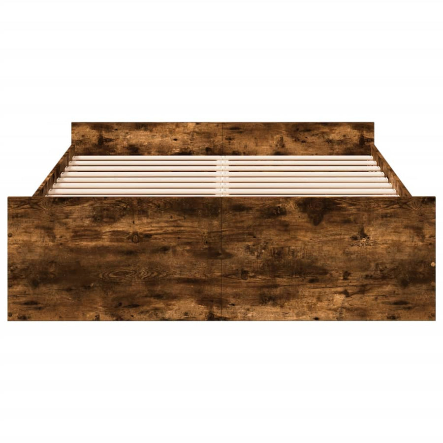 Bedframe met lades bewerkt hout gerookt eikenkleurig 140x190 cm