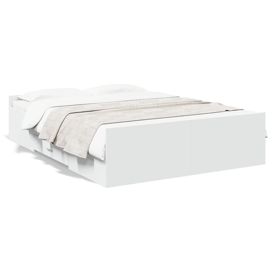 Bedframe Met Lades Bewerkt Hout 135 x 190 cm