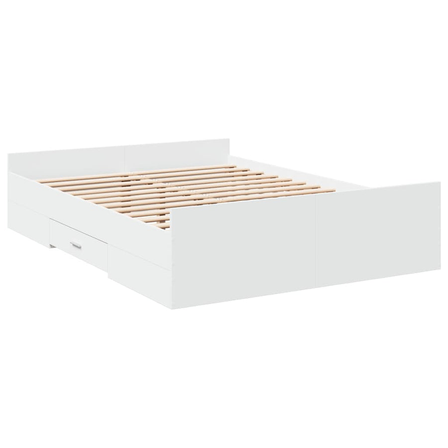Bedframe Met Lades Bewerkt Hout 135 x 190 cm