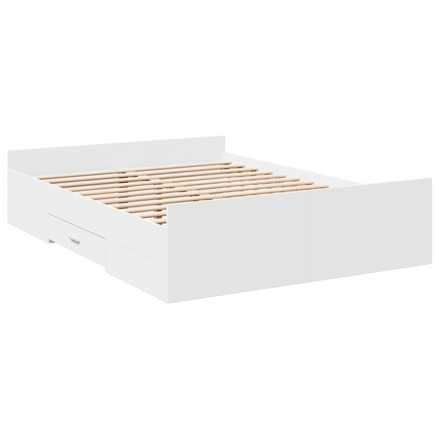 Bedframe Met Lades Bewerkt Hout 135 x 190 cm
