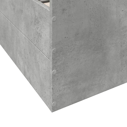 Bedframe met lades bewerkt hout betongrijs 135x190 cm