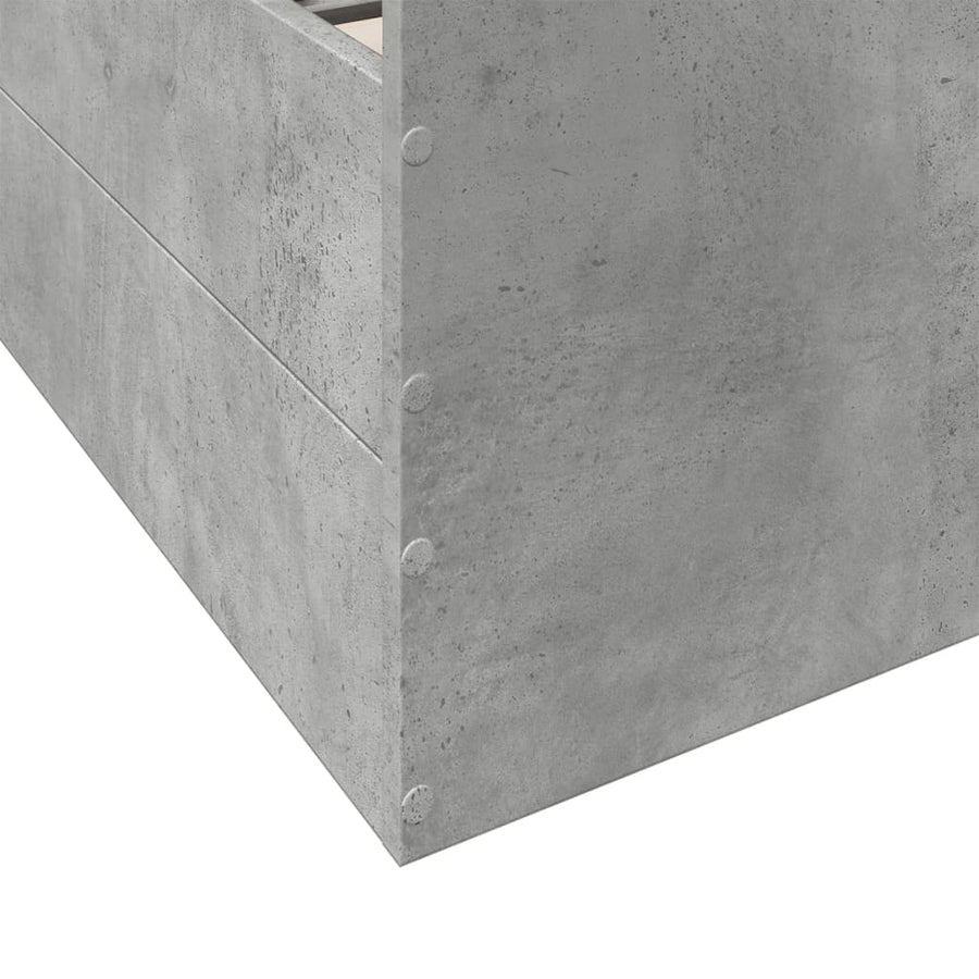 Bedframe met lades bewerkt hout betongrijs 135x190 cm