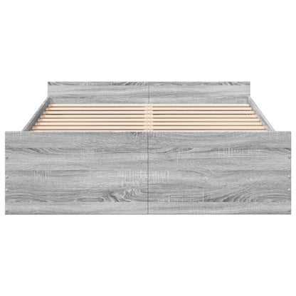 Bedframe met lades bewerkt hout grijs sonoma eiken 135x190 cm