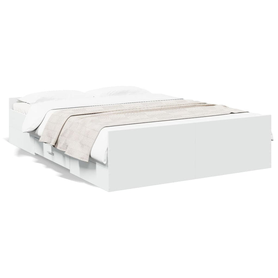 Bedframe Met Lades Bewerkt Hout 120 x 190 cm