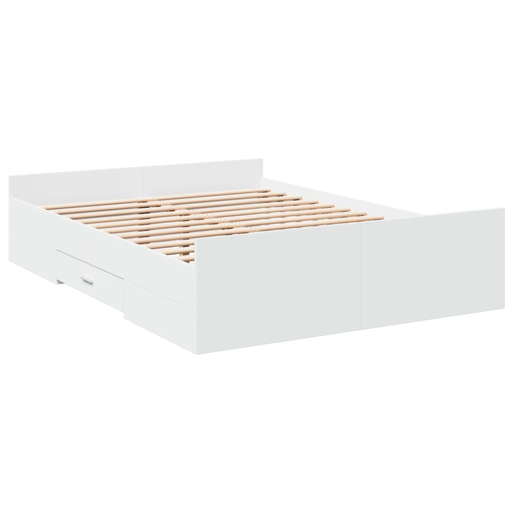 Bedframe Met Lades Bewerkt Hout 120 x 190 cm