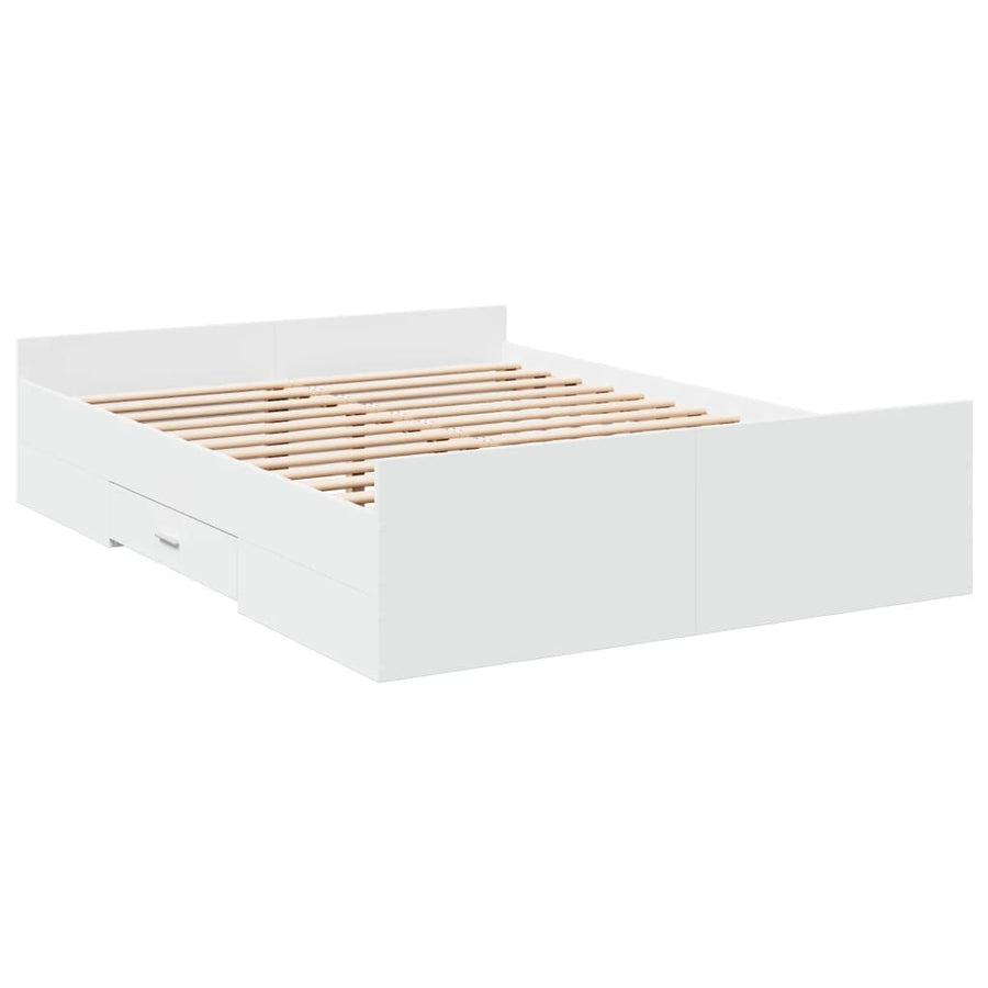 Bedframe Met Lades Bewerkt Hout 120 x 190 cm