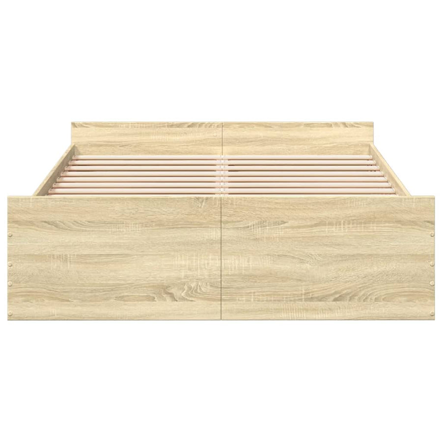 Bedframe Met Lades Bewerkt Hout Kleurig 120 x 190 cm