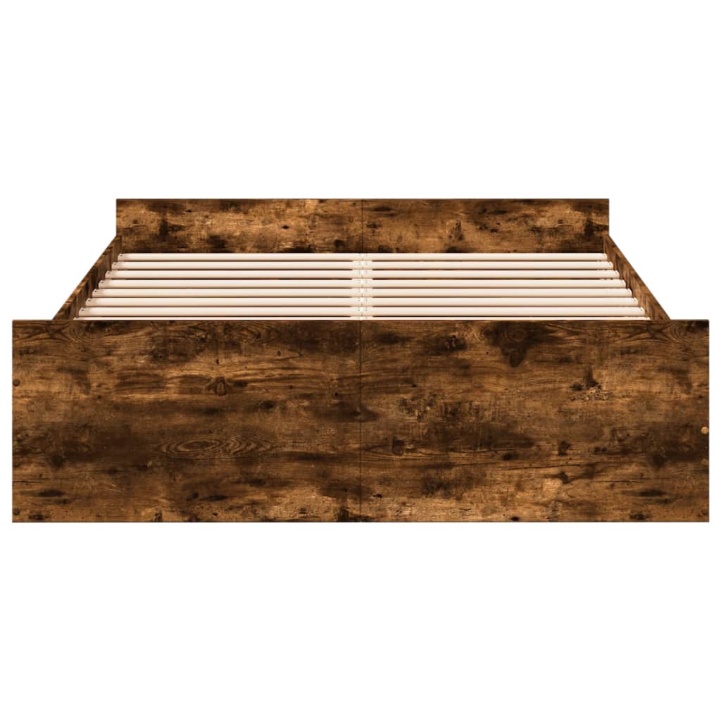 Bedframe met lades bewerkt hout gerookt eikenkleurig 120x190 cm
