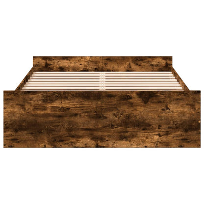 Bedframe met lades bewerkt hout gerookt eikenkleurig 120x190 cm