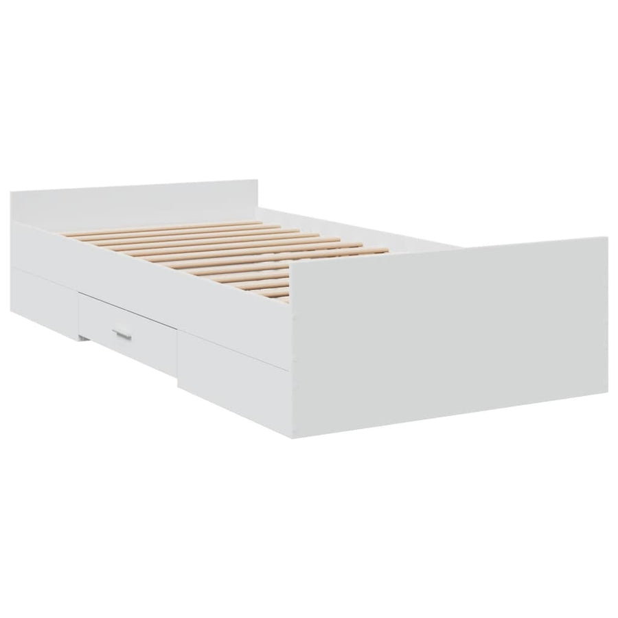 Bedframe Met Lades Bewerkt Hout 100 x 200 cm