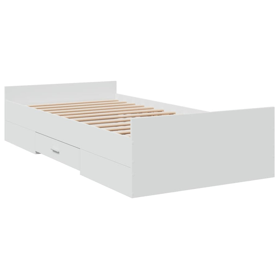 Bedframe Met Lades Bewerkt Hout 100 x 200 cm