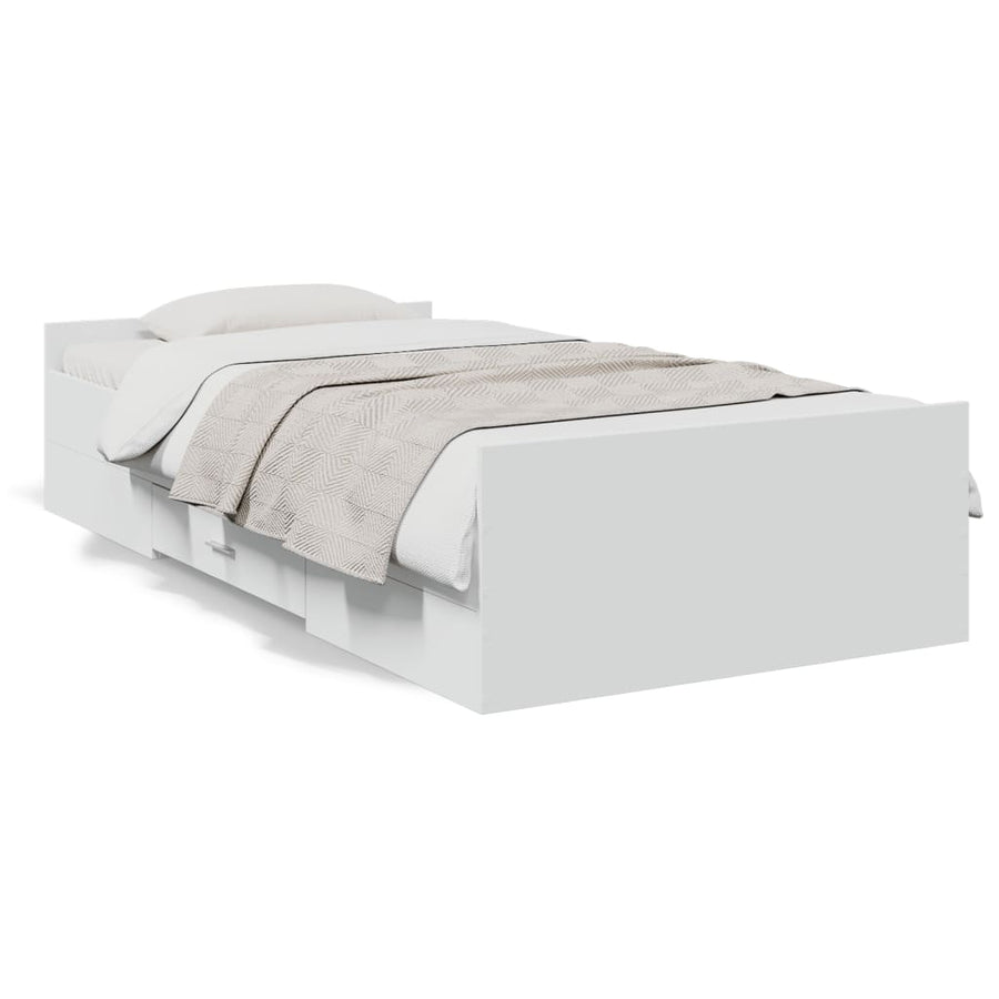 Bedframe Met Lades Bewerkt Hout 90 x 200 cm