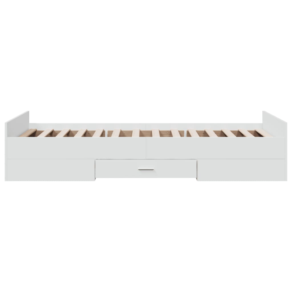 Bedframe Met Lades Bewerkt Hout 90 x 200 cm