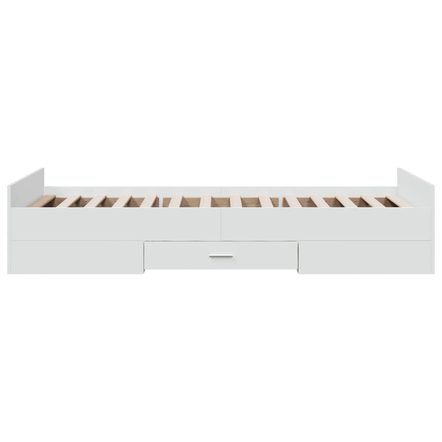 Bedframe Met Lades Bewerkt Hout 90 x 200 cm