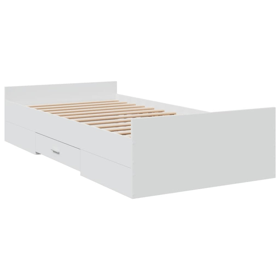 Bedframe Met Lades Bewerkt Hout 90 x 200 cm