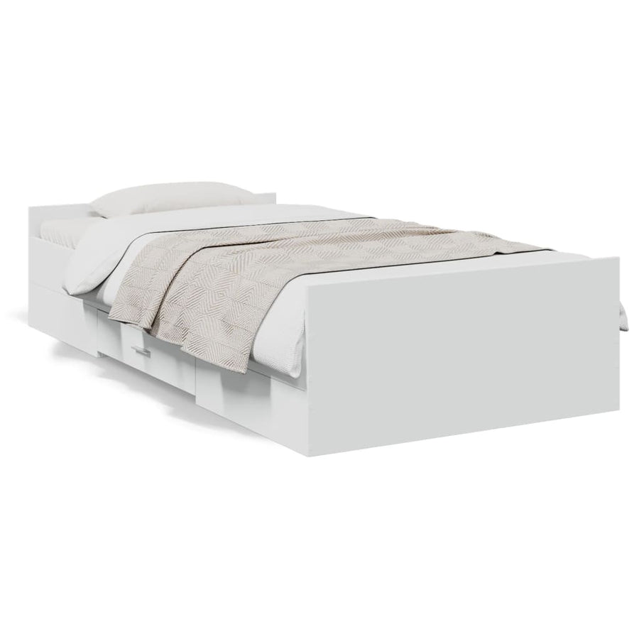 Bedframe Met Lades Bewerkt Hout 90 x 190 cm