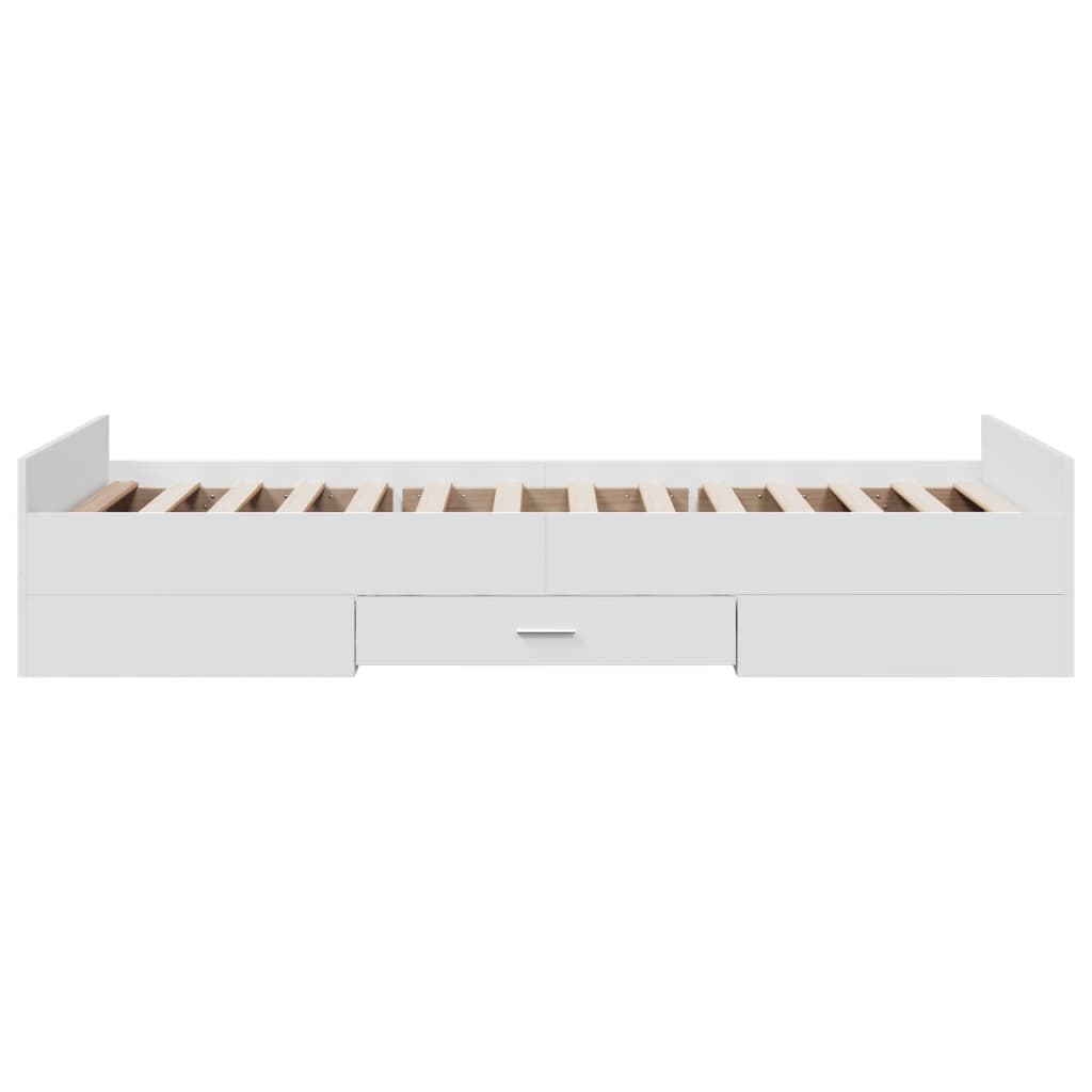 Bedframe Met Lades Bewerkt Hout 90 x 190 cm