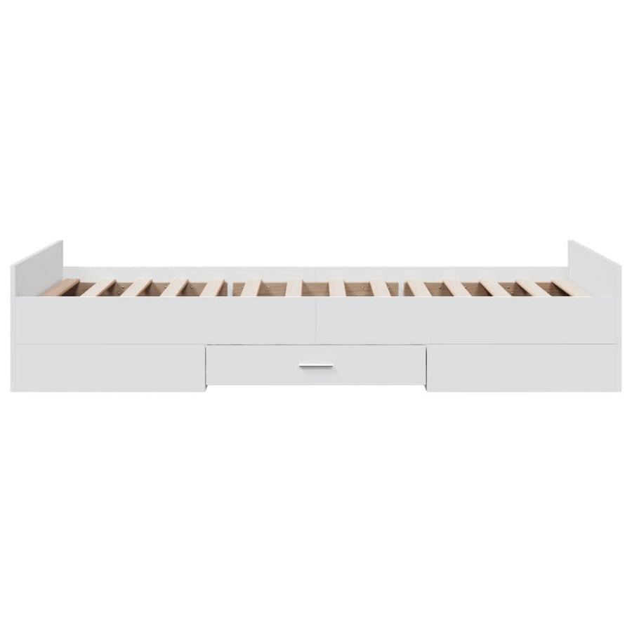 Bedframe Met Lades Bewerkt Hout 90 x 190 cm