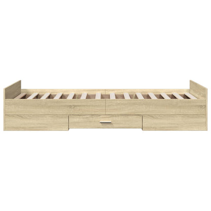 Bedframe Met Lades Bewerkt Hout Kleurig 90 x 190 cm