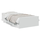 Bedframe met lades 75x190 cm wit bewerkt hout