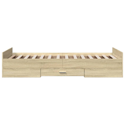 Bedframe met lades bewerkt hout sonoma eikenkleurig 75x190 cm