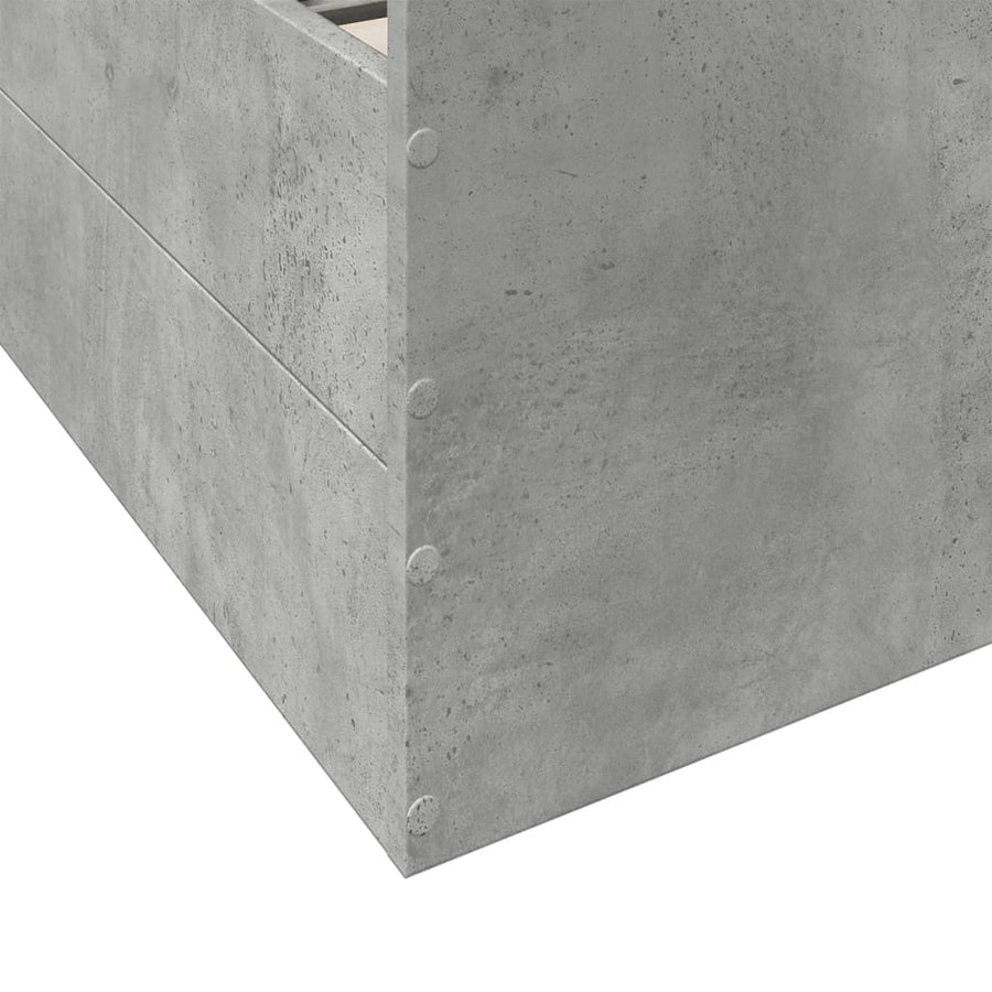 Bedframe met lades bewerkt hout betongrijs 75x190 cm