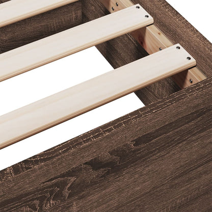 Bedframe met lades bewerkt hout bruineikenkleurig 75x190 cm