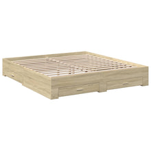 Bedframe met lades bewerkt hout sonoma eikenkleurig 200x200 cm