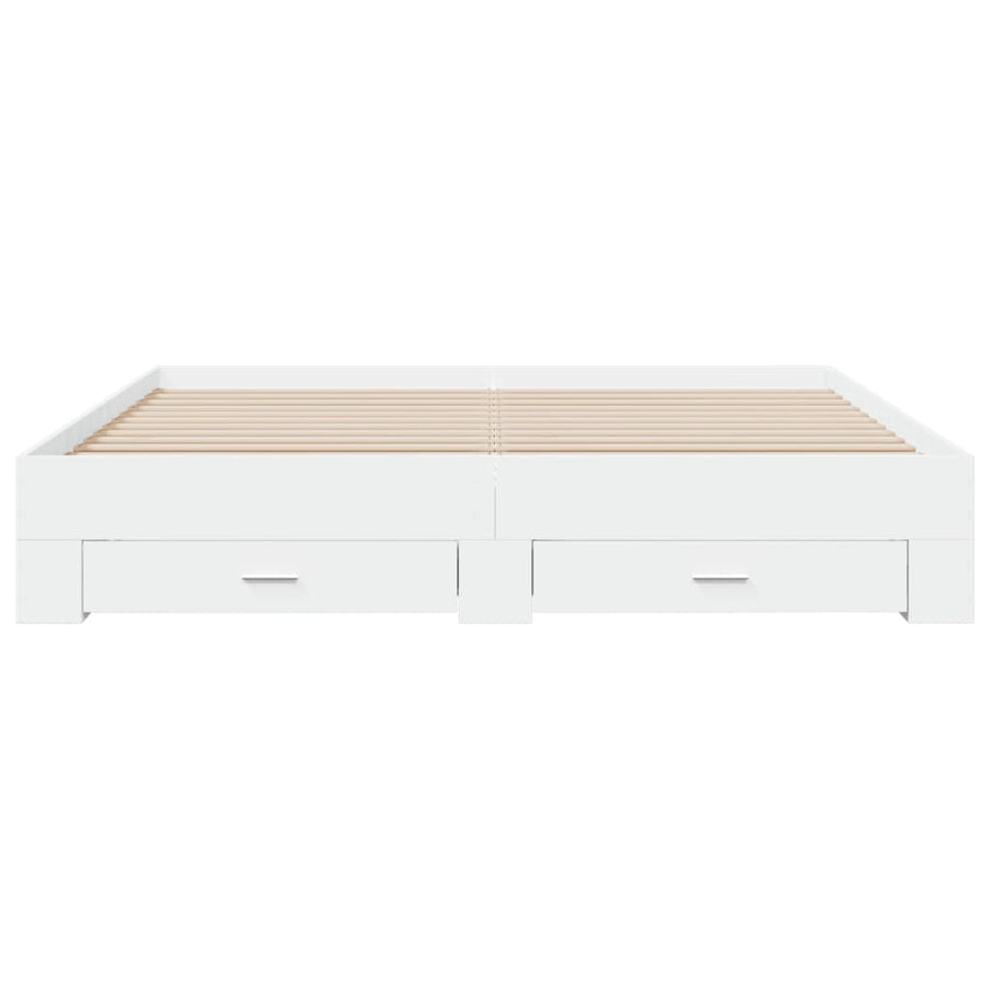Bedframe met lades bewerkt hout wit 180x200 cm