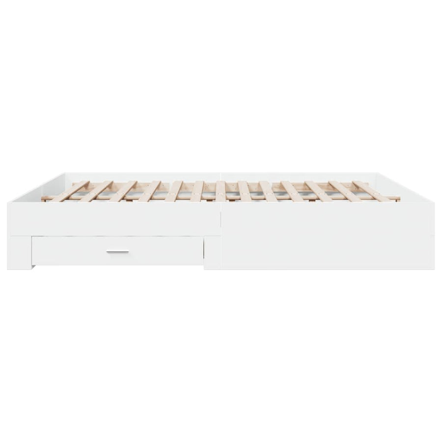 Bedframe met lades bewerkt hout wit 180x200 cm