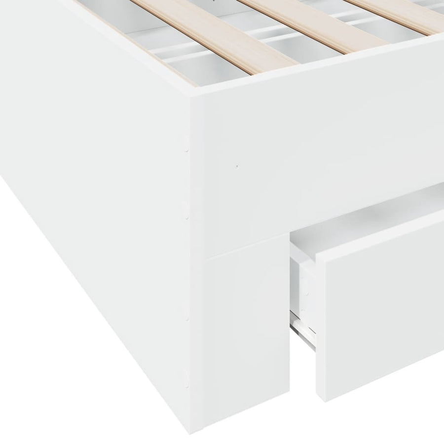 Bedframe met lades bewerkt hout wit 180x200 cm